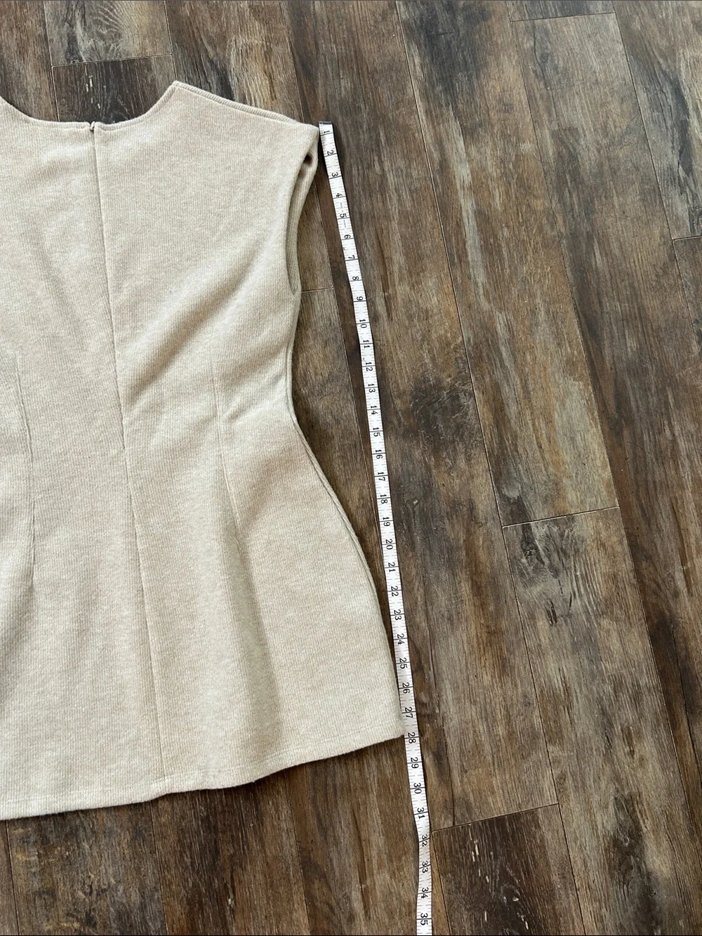 Zara Neutral Cap-Sleeve Knit Mini Dress in Beige - Picture 10 of 10